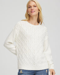 Chico's Clothing Embellished Cable Knit Sweater