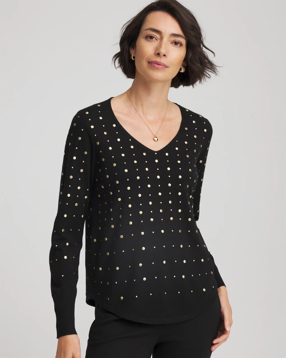 Chico's Clothing Ella Embellished Pullover Sweater