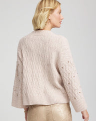 Chico's Clothing Sequined Cable Knit Sweater