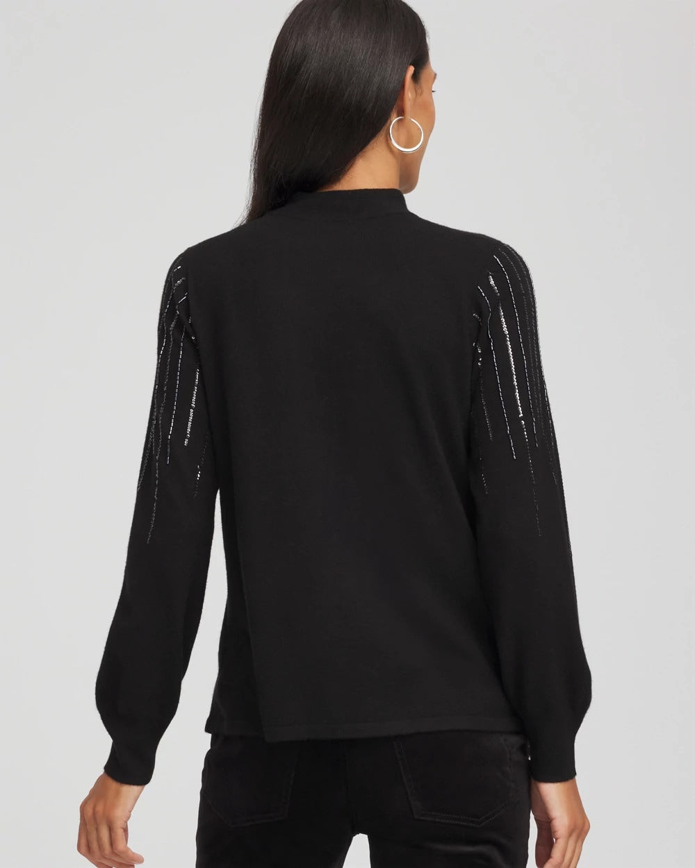 Chico's Clothing Embellished Mockneck Sweater