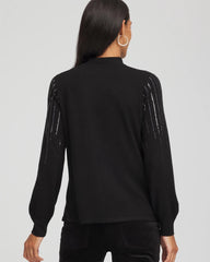Chico's Clothing Embellished Mockneck Sweater