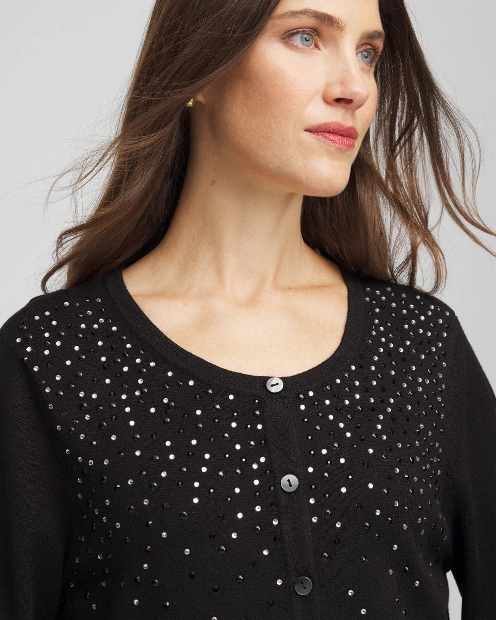 Chico's Clothing Ombré Rhinestone Cardigan