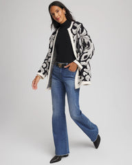 Chico's Clothing Abstract Fuzzy Cardigan
