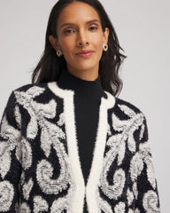 Chico's Clothing Abstract Fuzzy Cardigan