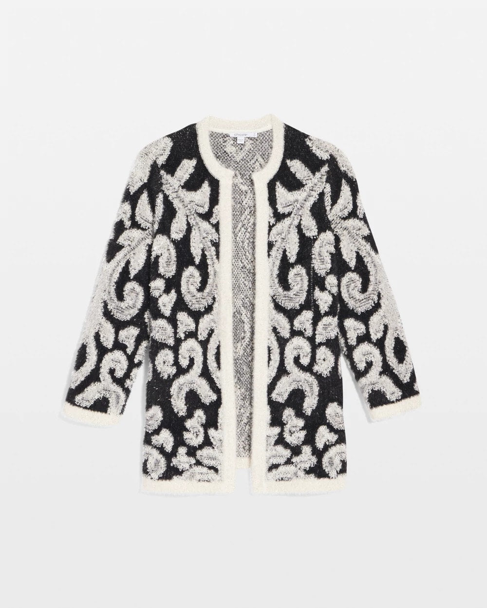 Chico's Clothing Abstract Fuzzy Cardigan