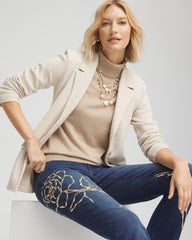 Chico's Clothing Metallic Turtleneck Pullover Sweater