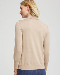 Chico's Clothing Metallic Turtleneck Pullover Sweater