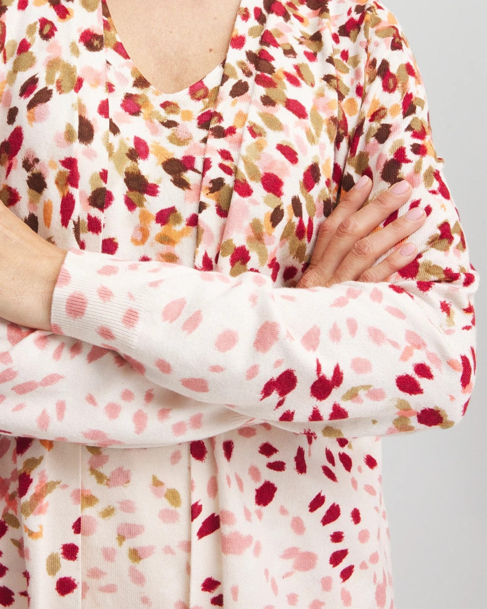 Chico's Clothing Ombré Printed V-Neck Cardigan