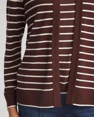 Chico's Clothing Ella Striped Long-Sleeve Cardigan
