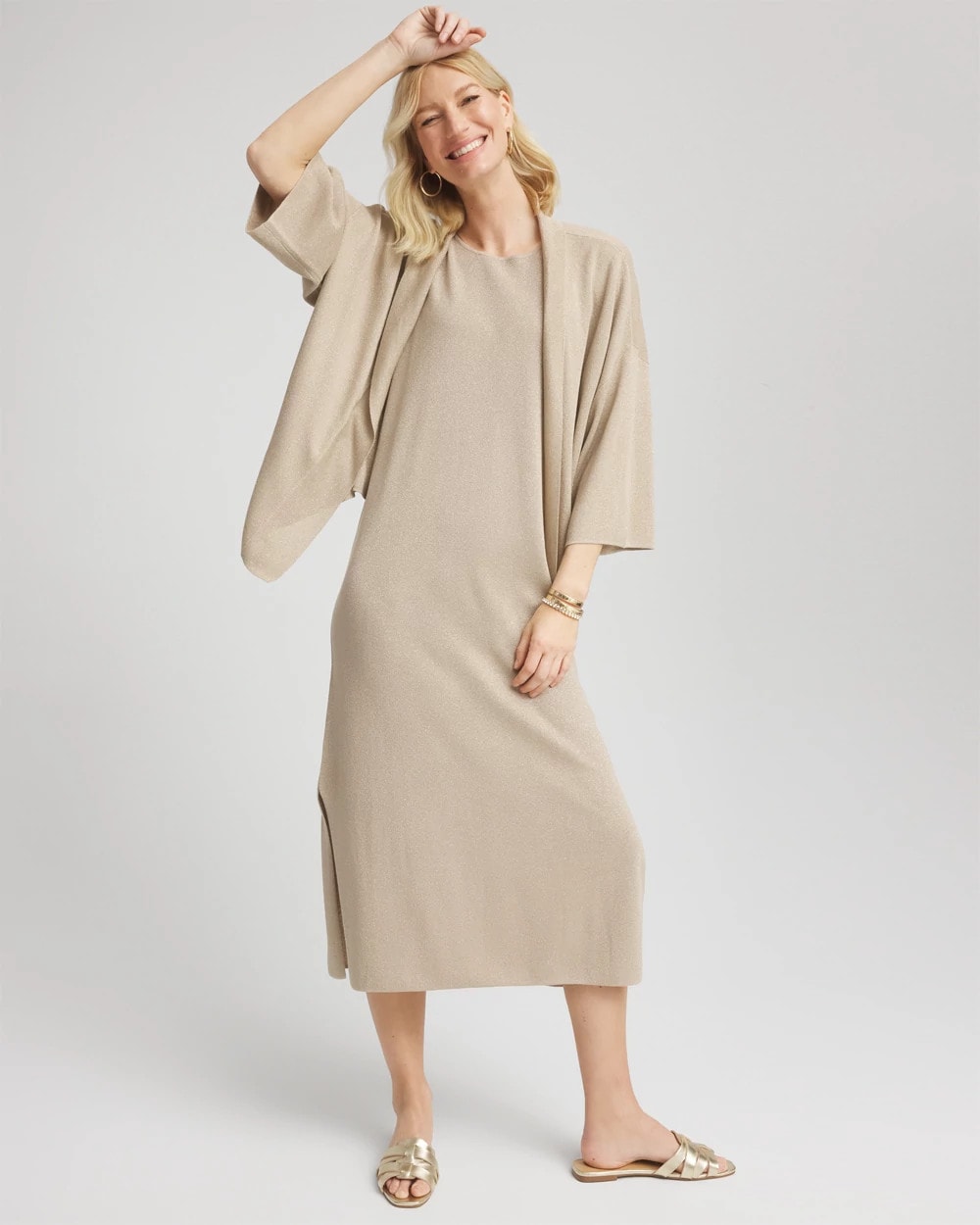 Chico's Clothing Travelers™ Collection Metallic Knit Cardigan