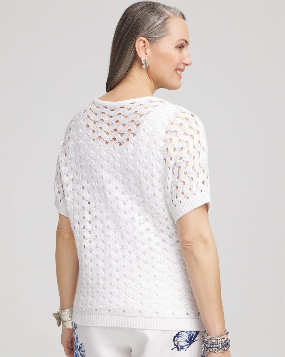 Chico's Clothing Dolman Pointelle Sweater