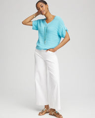 Chico's Clothing Sequin V-Neck Pullover Sweater