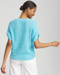 Chico's Clothing Sequin V-Neck Pullover Sweater