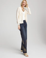Chico's Clothing Cable Knit Fringed Sweater