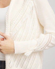 Chico's Clothing Cable Knit Fringed Sweater