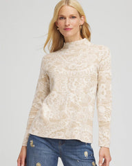 Chico's Clothing Ella Jacquard Mockneck Sweater