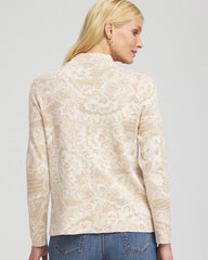 Chico's Clothing Ella Jacquard Mockneck Sweater