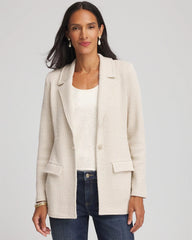 Chico's Clothing Metallic Rhinestone Sweater Blazer