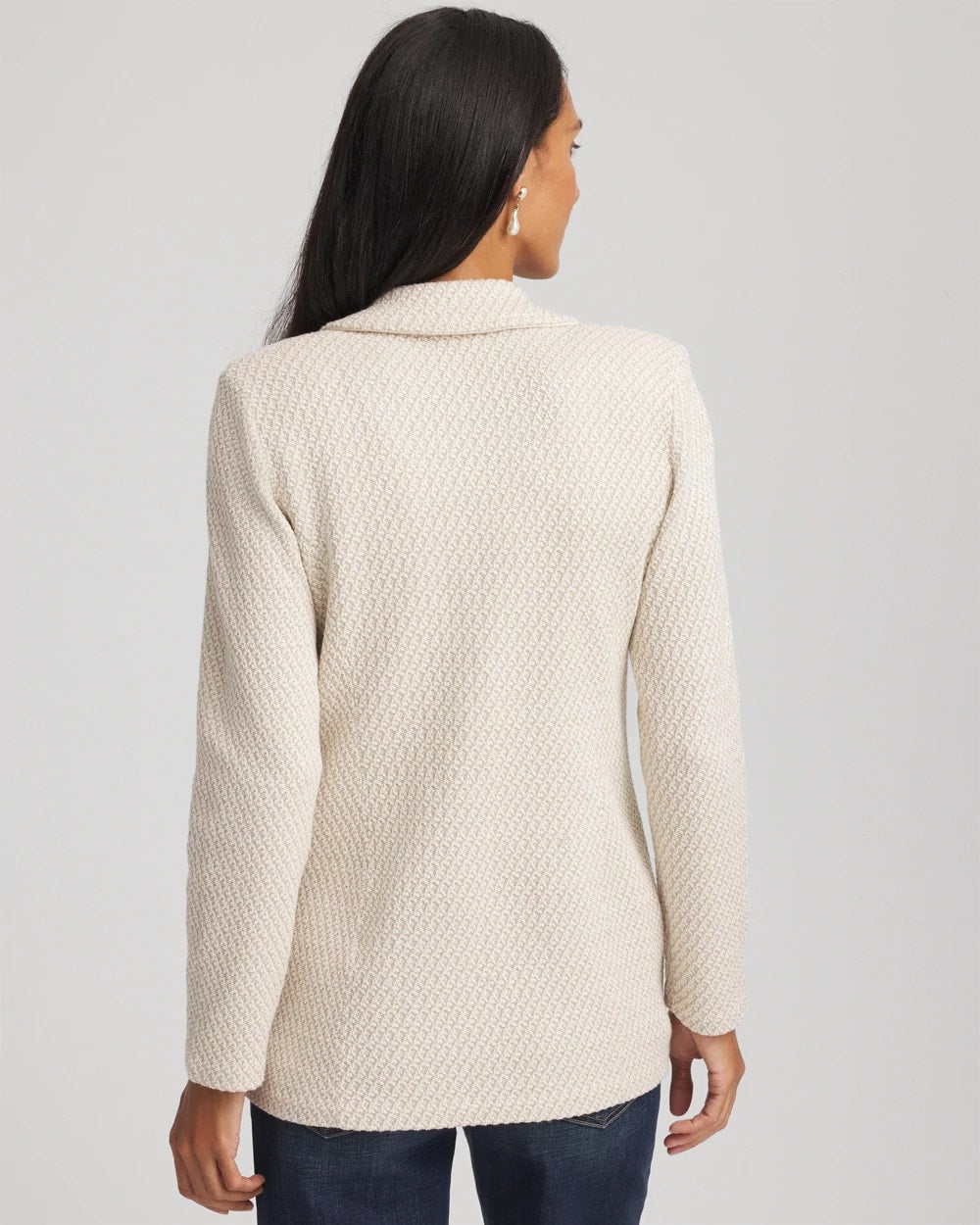 Chico's Clothing Metallic Rhinestone Sweater Blazer