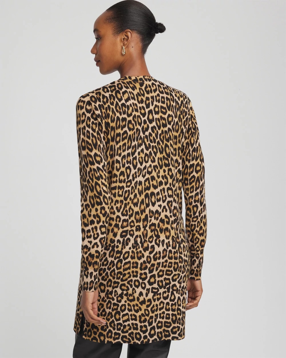 Chico's Clothing Ella Animal-Print Cardigan Sweater