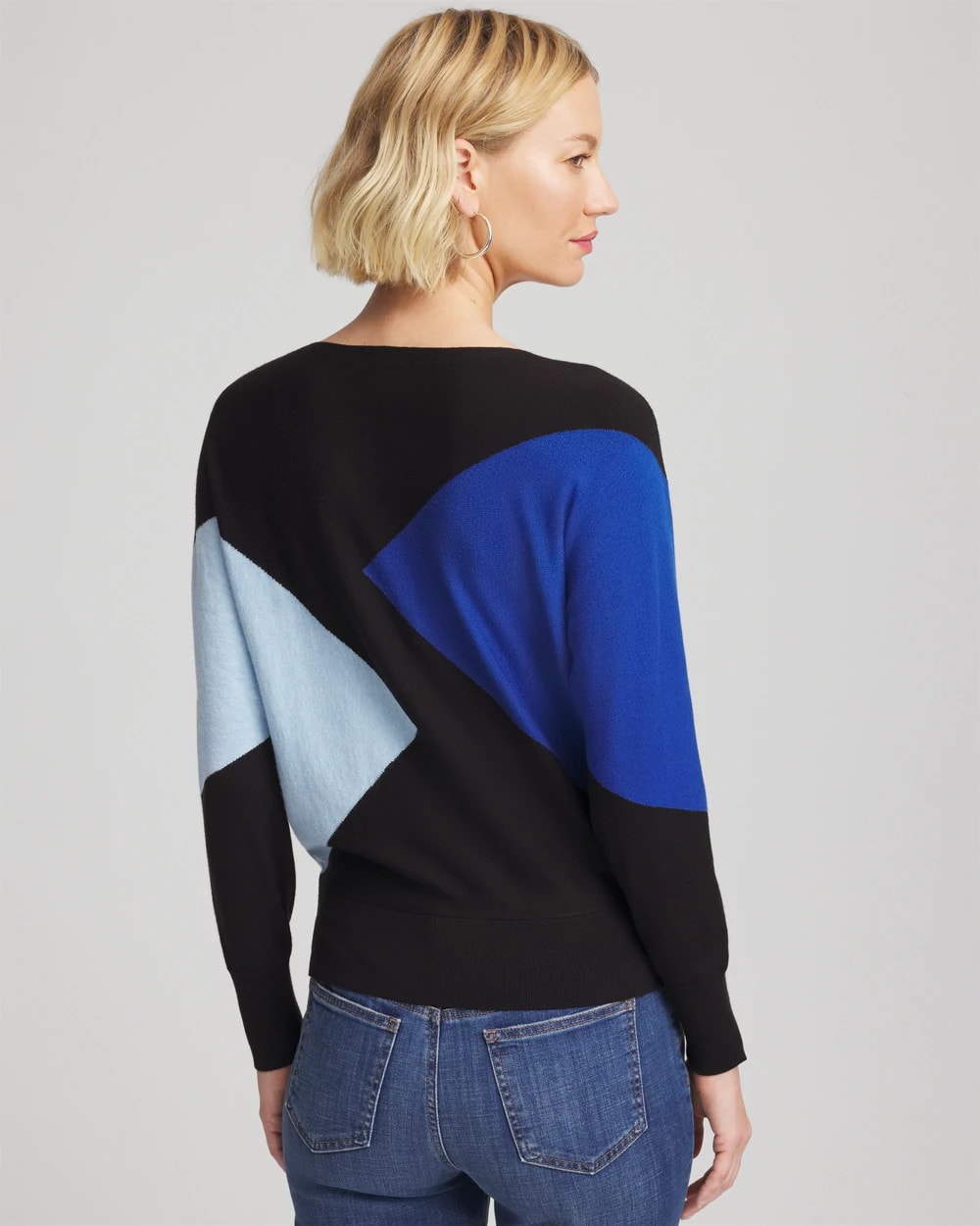 Chico's Clothing Ella Dolman Intarsia Pullover Sweater