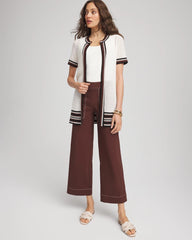 Chico's Clothing Pointelle High-Style Short-Sleeve Cardigan