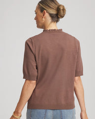 Chico's Clothing Embroidered Henley Pullover Sweater