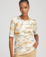 Chico's Clothing Printed Crewneck Sweater