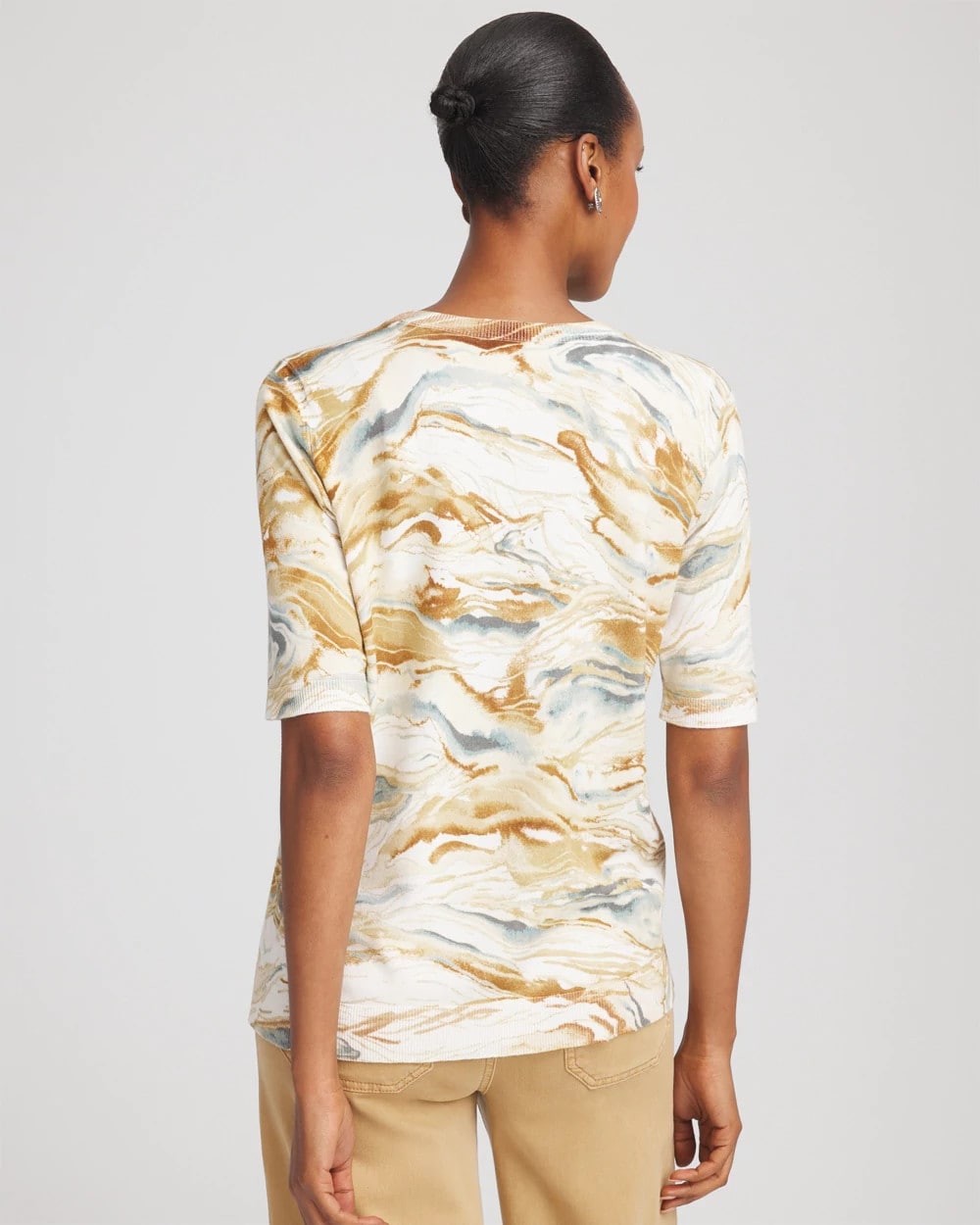 Chico's Clothing Printed Crewneck Sweater
