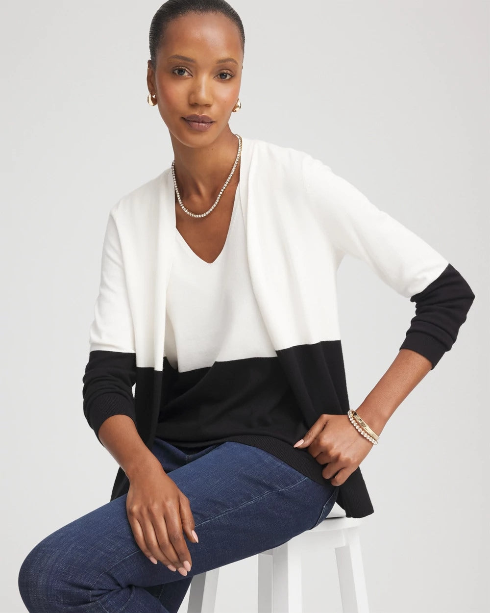 Chico's Clothing Colorblock V-neck Sweater Tank