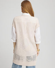Chico's Clothing Pointelle Open-Front Cardigan