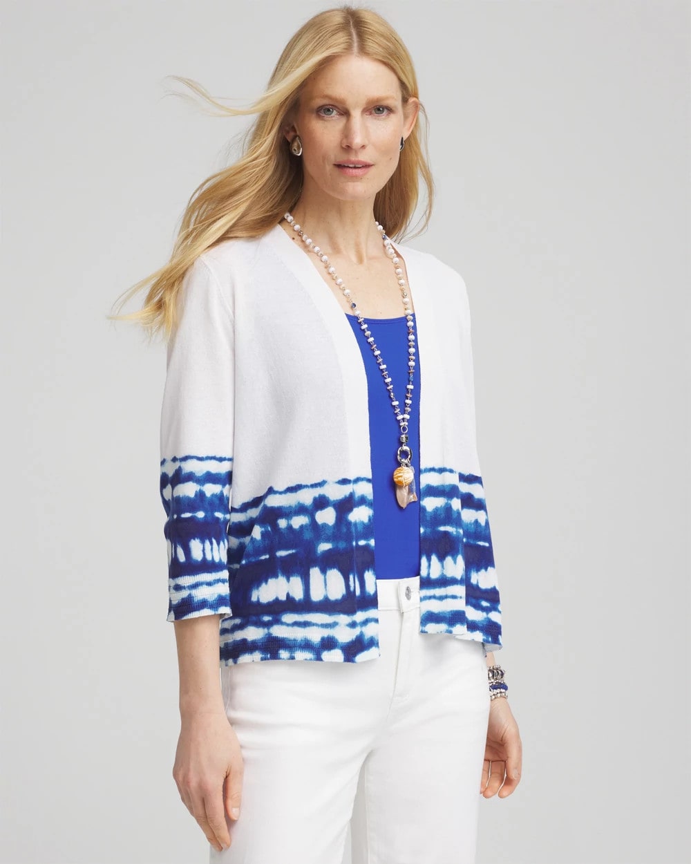 Chico's Clothing Tie-Dye Summer Romance Short Cardigan