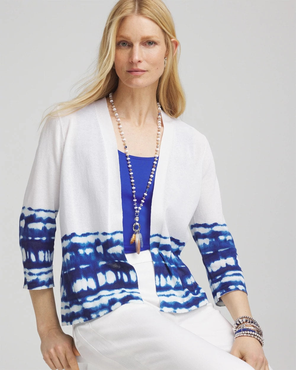 Chico's Clothing Tie-Dye Summer Romance Short Cardigan