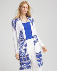 Chico's Clothing Island Motif Pointelle Long Cardigan