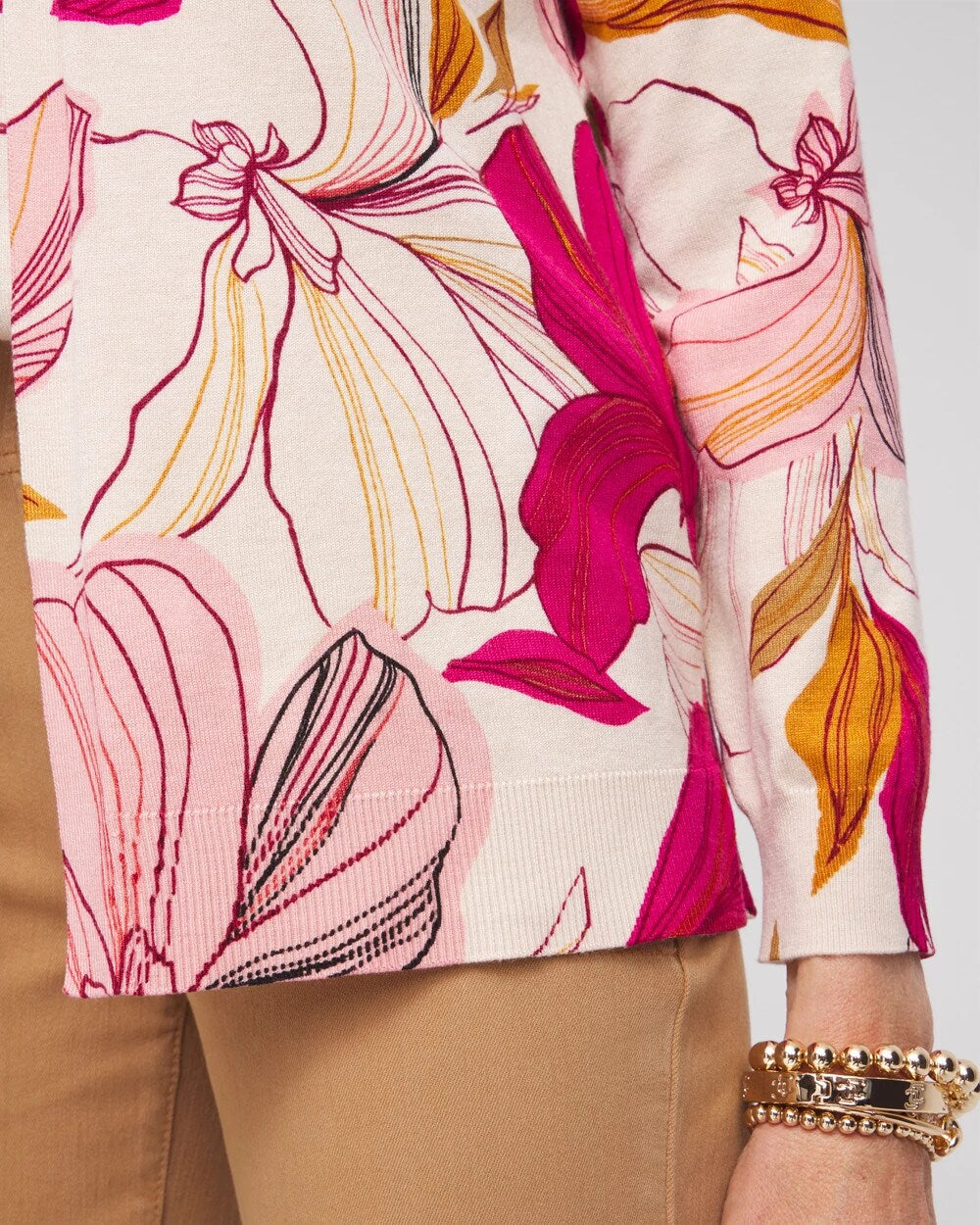 Chico's Clothing Blooms Long Sleeve Cardigan