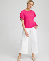 Chico's Clothing Ruffle Sleeve Pullover Sweater