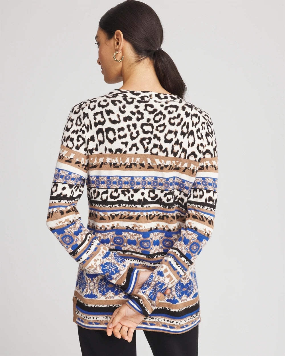 Chico's Clothing Animal Fair Isle Cardigan
