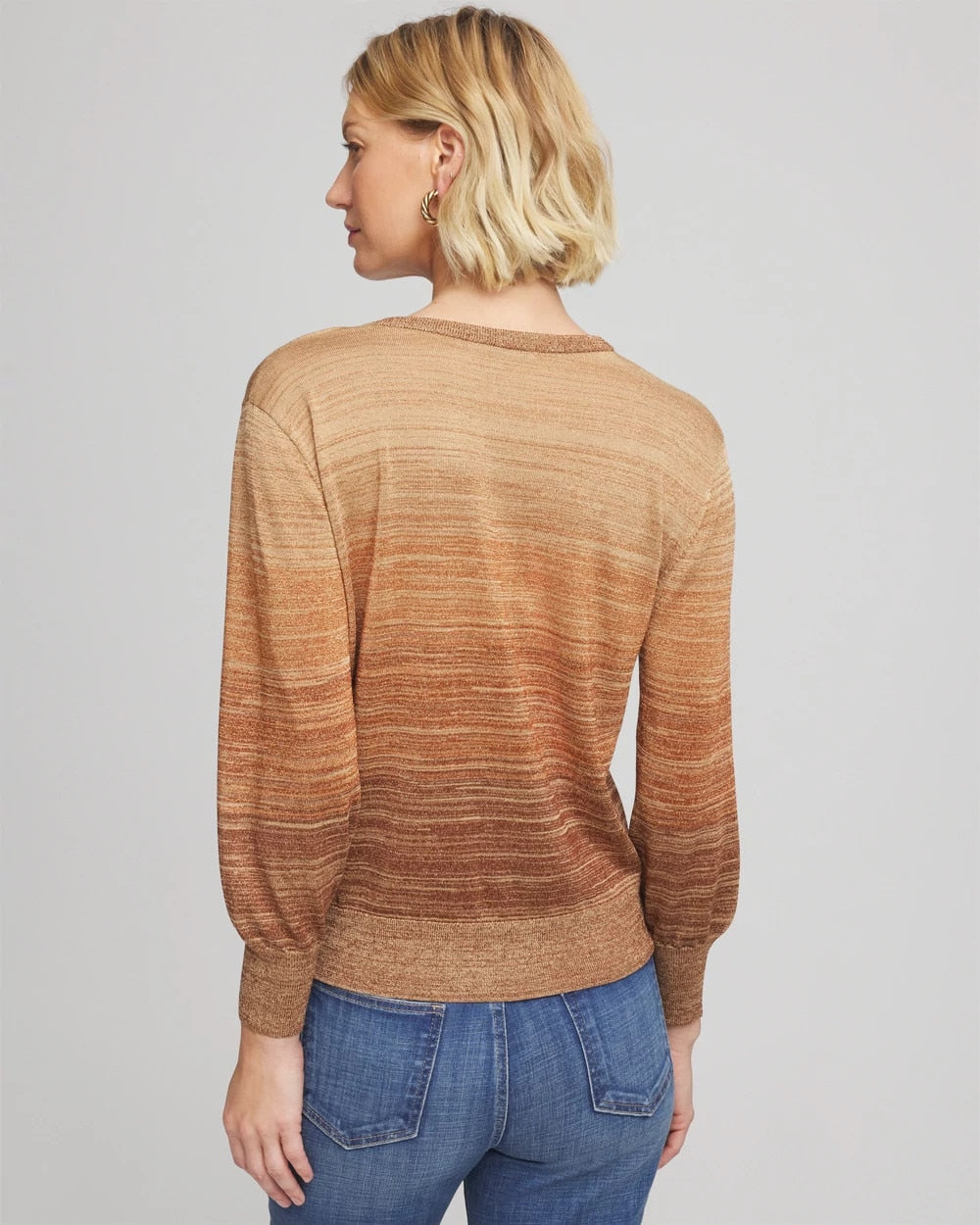 Chico's Clothing Ombre Metallic Pullover Sweater