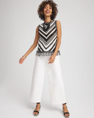 Chico's Clothing Crochet Fringe Sleeveless Sweater Tank