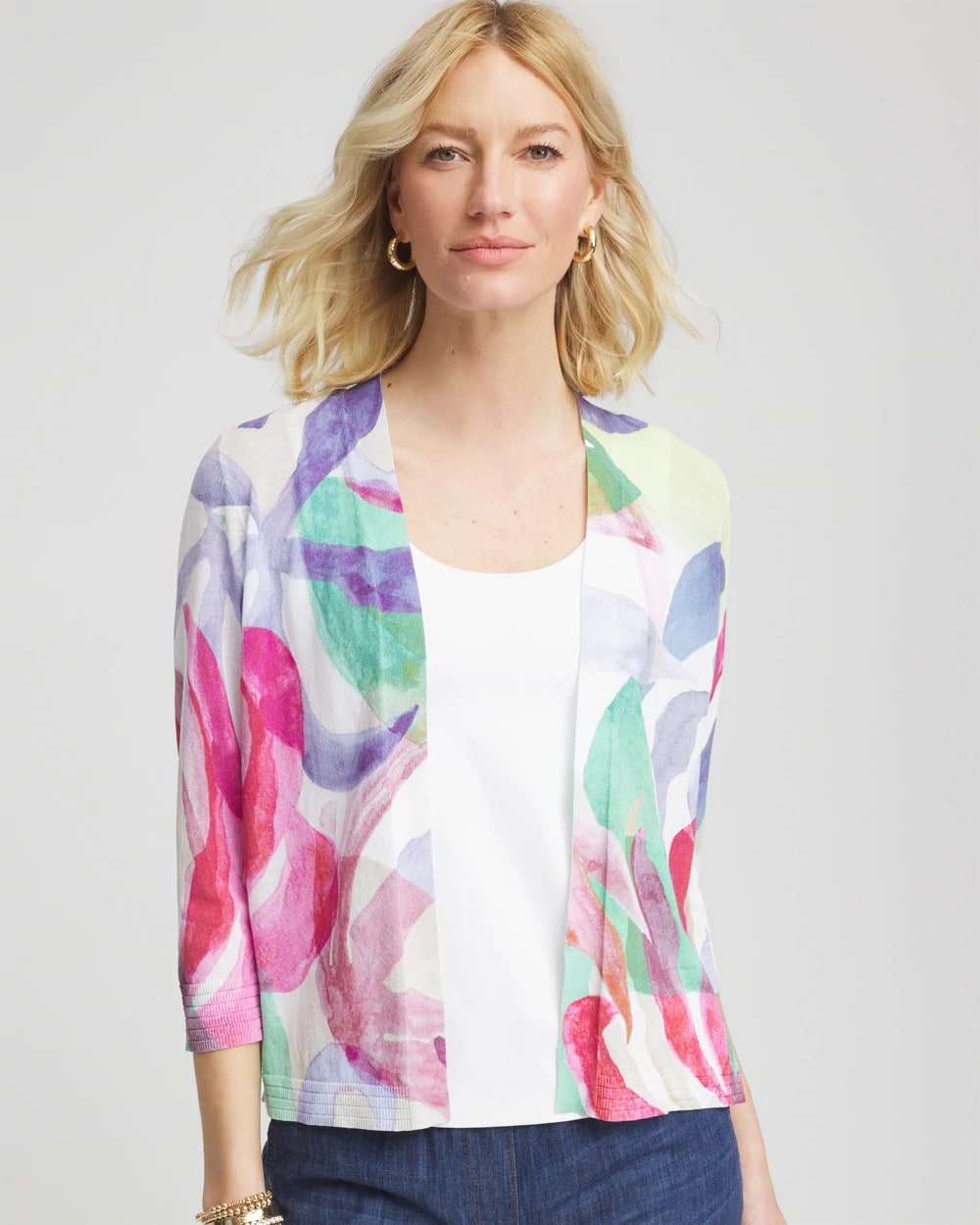 Chico's Clothing Summer Romance Watercolor Cardigan