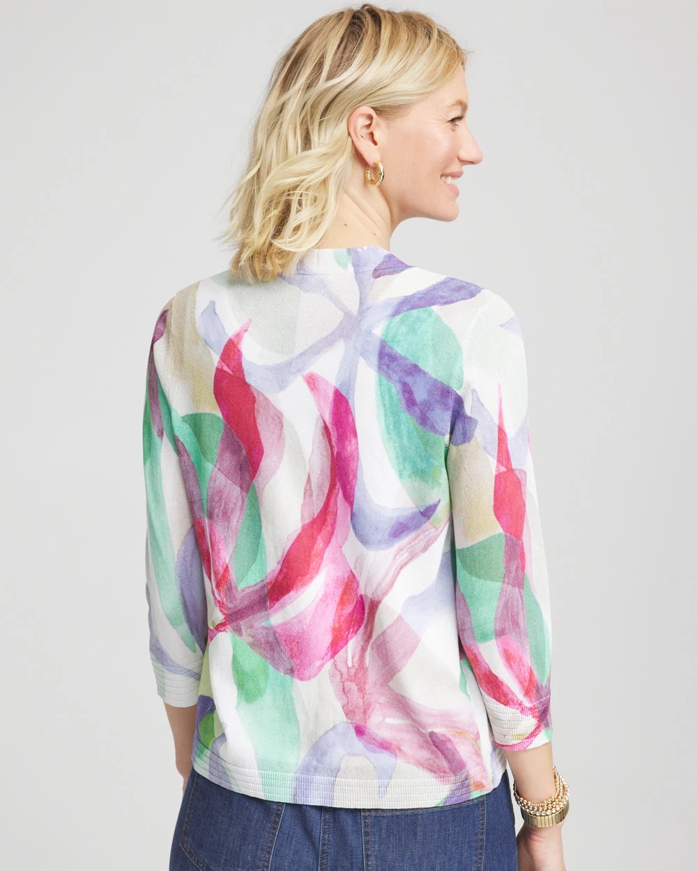 Chico's Clothing Summer Romance Watercolor Cardigan
