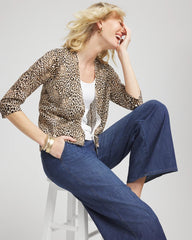 Chico's Clothing Summer Romance Animal Print Cardigan