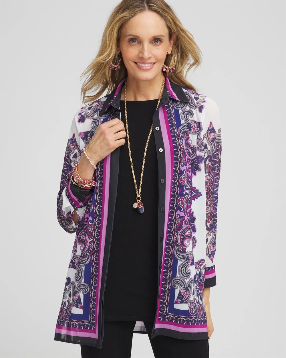 Chico's Clothing Travelers™ Collection Mesh Shirt Jacket
