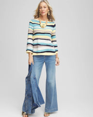 Chico's Clothing Striped Pullover