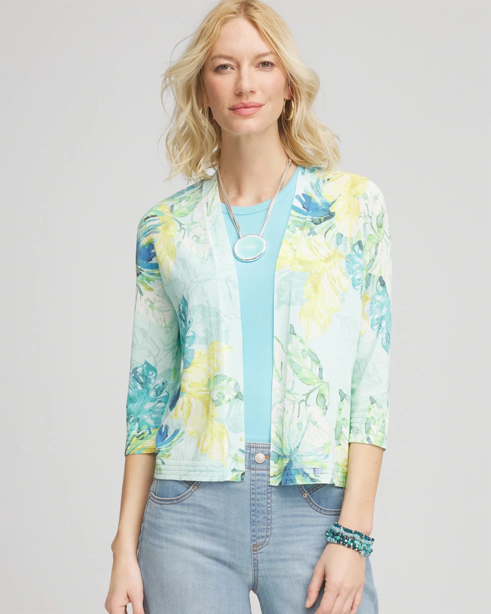 Chico's Clothing Tropical Summer Romance Short Cardigan