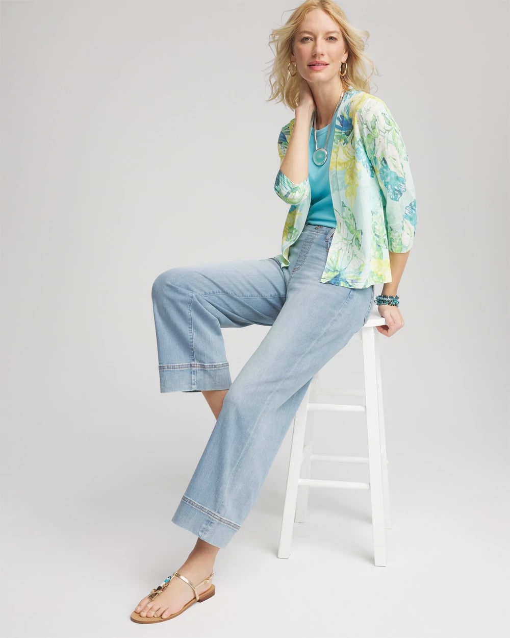 Chico's Clothing Tropical Summer Romance Short Cardigan