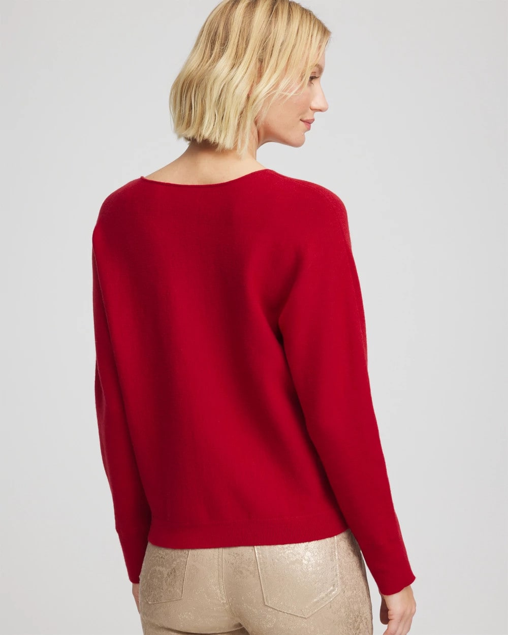 Chico's Clothing Floral Embellished Dolman V-Neck Pullover