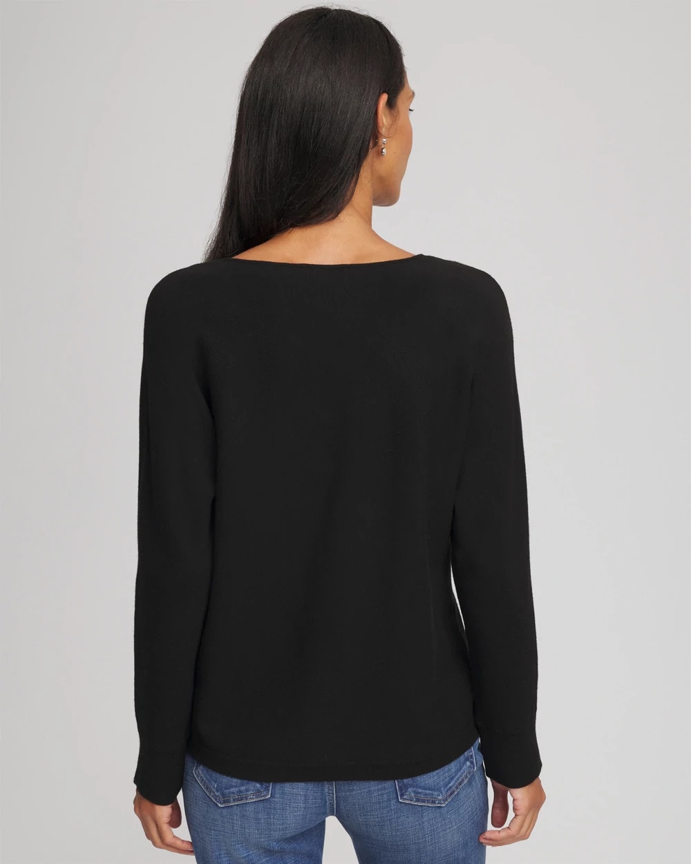 Chico's Clothing Floral Embellished Dolman V-Neck Pullover