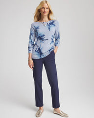 Chico's Clothing Ella Painterly Bateau Pullover Sweater