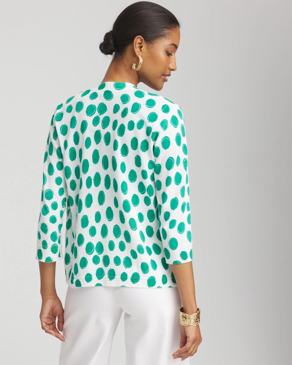 Chico's Clothing Polka-Dot Summer Romance Short Cardigan